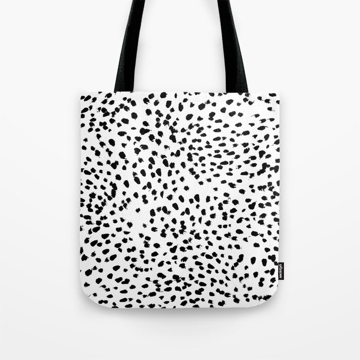 Nadia - Black and White, Animal Print, Dalmatian Spot, Spots, Dots, BW Tote Bag