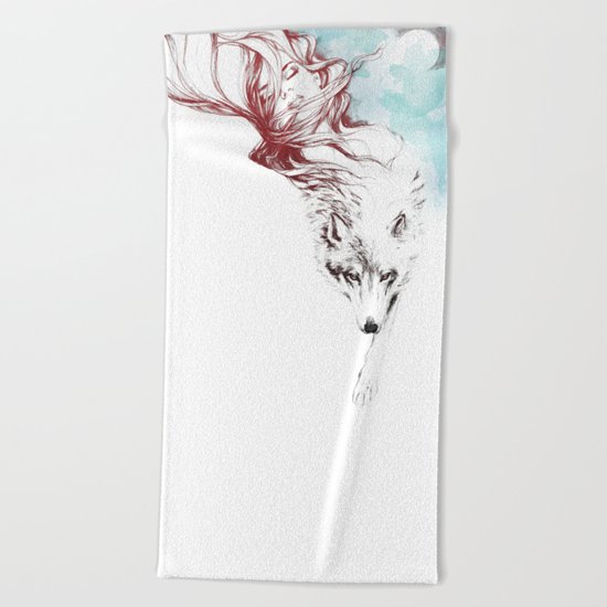 Dreaming about wolves Beach Towel