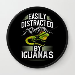 Green Iguana Lizard Cage Hunting Reptile Wall Clock