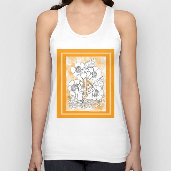 Kids with Hearts of Gold A Zentangle Illustration for Children Unisex Tank Top