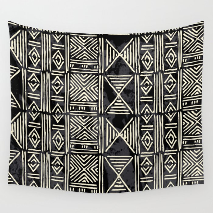 Tribal mud cloth pattern Wall Tapestry by Little Dean Society6
