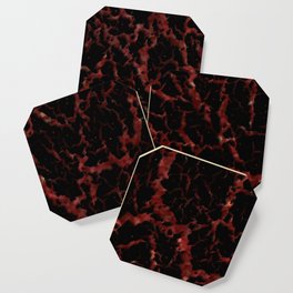 Cracked Space Lava - Glitter Red Coaster