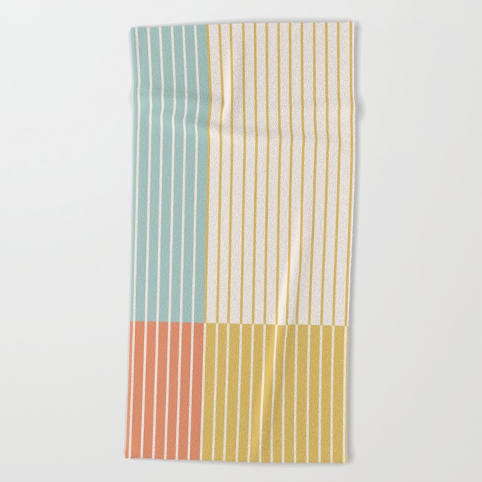 Color Block Line Abstract IX Beach Towel