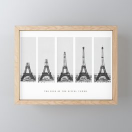 1888-1889 The Rise of the Eiffel Tower Construction Sequence black and white photography Framed Mini Art Print