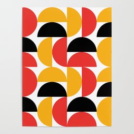 Colorful Semicirles Geometric Pattern Poster