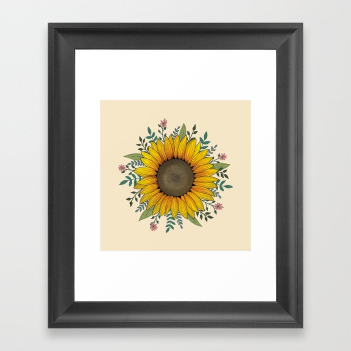 Aesthetic Sunflower  Framed Art Print