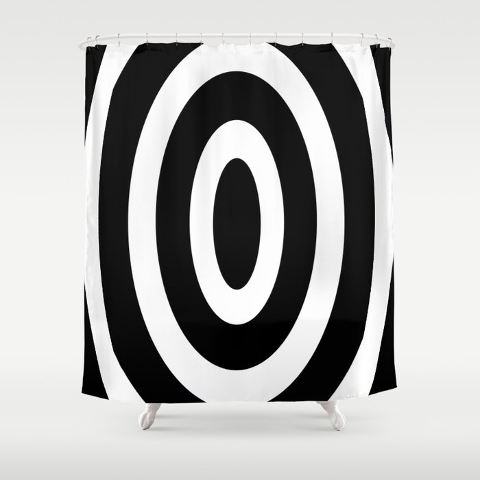 Trippy Black and White Pattern Shower Curtain