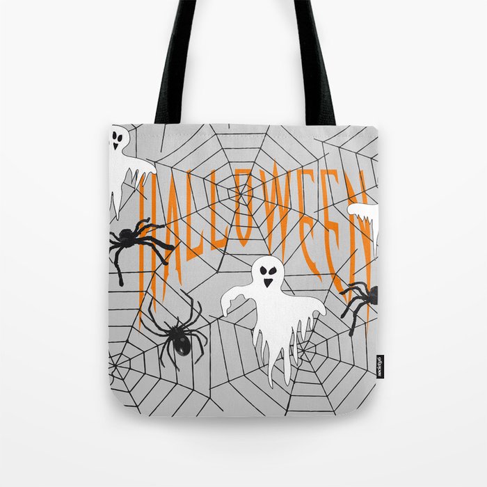 Ghost Halloween Spider Tote Bag