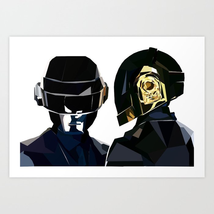Daft Punk Poly Study Art Print