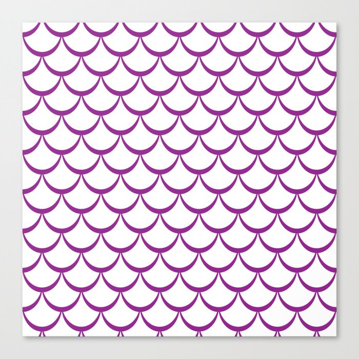 Purple and White Mermaid Scales Canvas Print