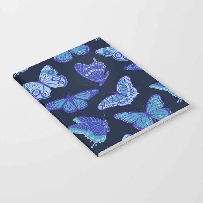 Texas Butterflies – Blue on Navy Pattern Notebook