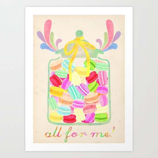 jar of macarons Art Print