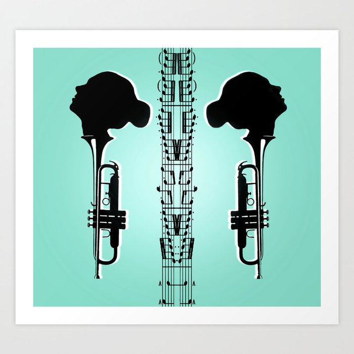 Trumpet Heads Art Print