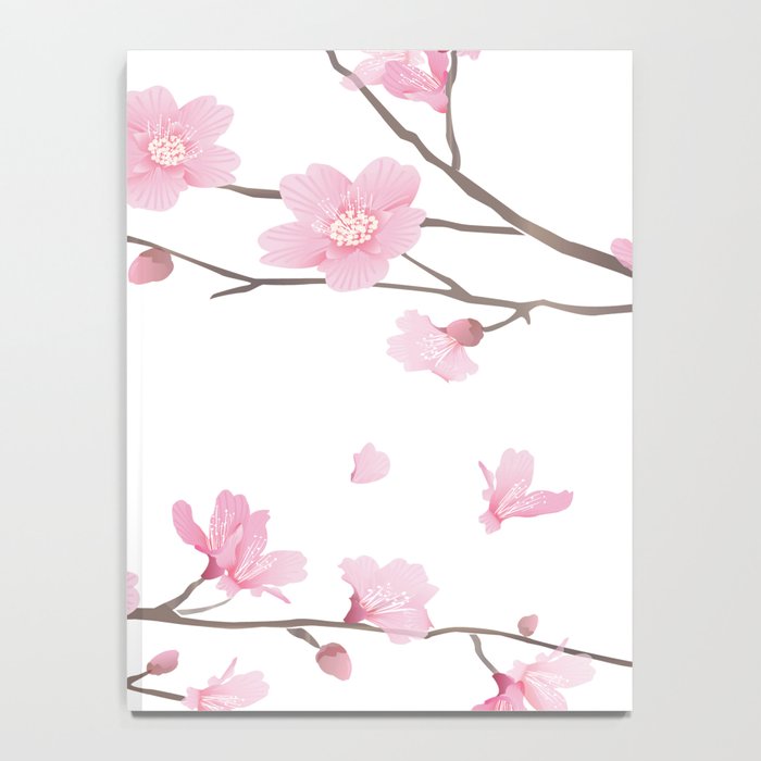 Square Cherry Blossom Transparent Background Notebook By