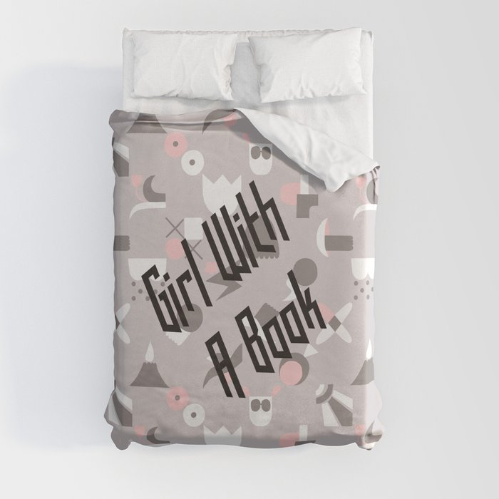 Girl with a book Duvet Cover