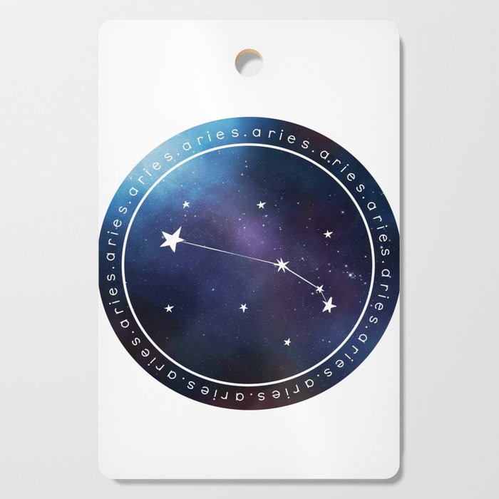 Aries Zodiac | Nebula Circle Cutting Board