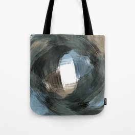 Blue and Beige Modern Abstract Brushstroke Painting Vortex Tote Bag