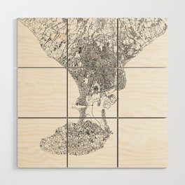 Denpasar White Map Wood Wall Art