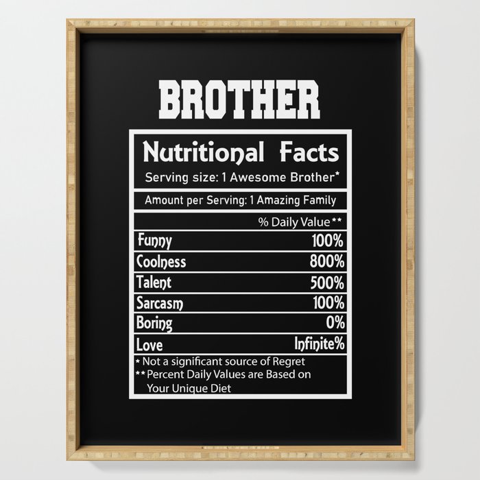 Brother Nutritional Facts Funny Serving Tray