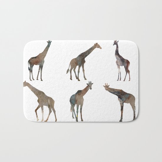 Giraffes Pattern Bath Mat