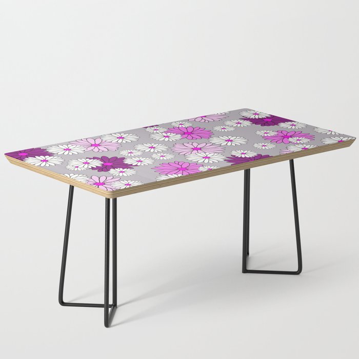 Daisies Flower Blossoms pink white floral Design Coffee Table