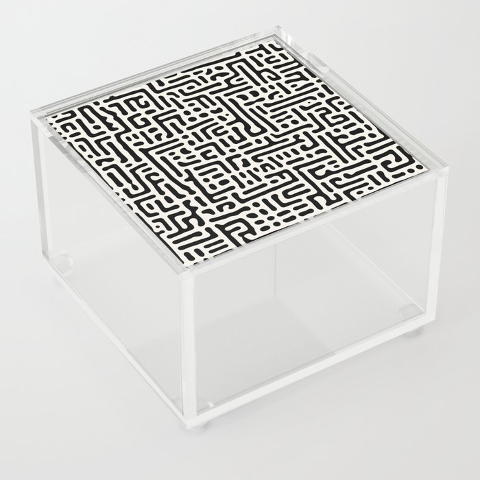 Organic Black White Maze Acrylic Box