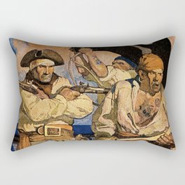 “Pirates” Treasure Island Cover by NC Wyeth Rectangular Pillow