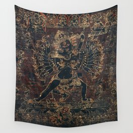 Shri Hevajra Black Death Thangka Wall Tapestry