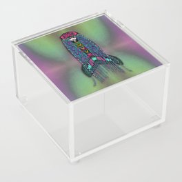 mermaids with unicorn hair in the sea in modern calm style Acrylic Box