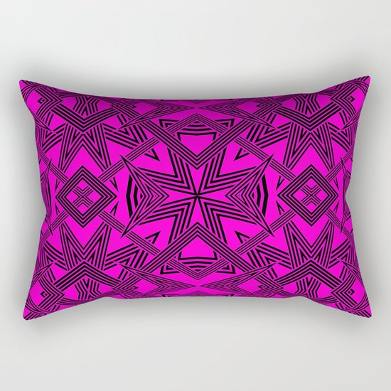 Ziggy Zaggy | Pink And Black Rectangular Pillow