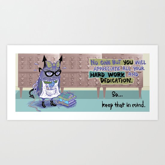 Bertina the Bitter Library Worker Art Print