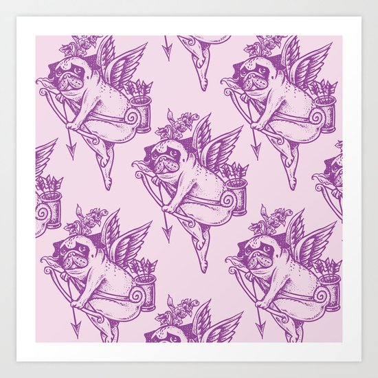 Stupid Pug Cupid Art Print