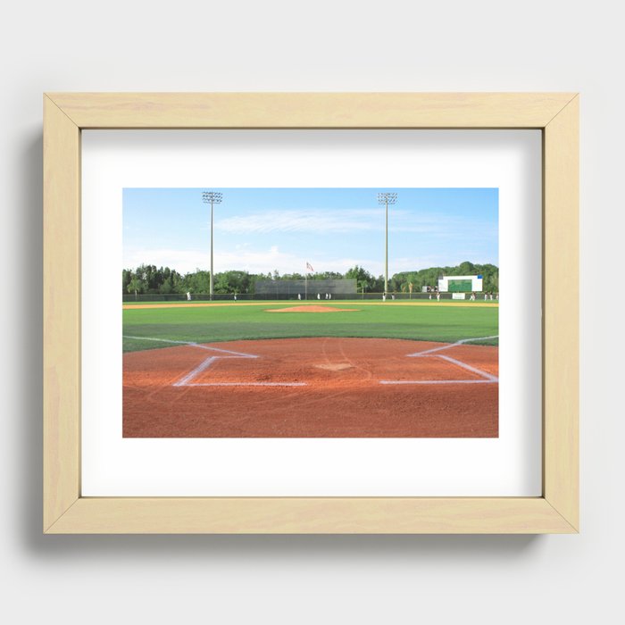 Play Ball! - Home Plate - For Bar or Bedroom Recessed Framed Print