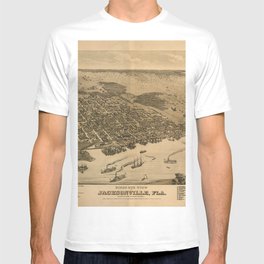 Vintage Pictorial Map of Jacksonville FL (1874) T Shirt