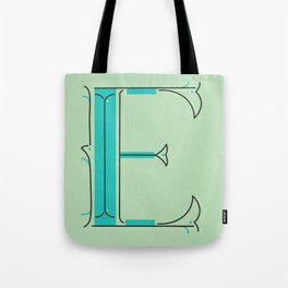 Drop Cap E - decorative letter - typography - monogram - capital Tote Bag