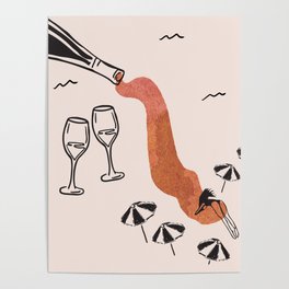 Dive Into Vacation Wine Poster