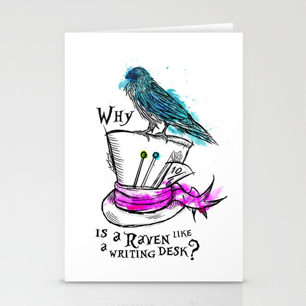 Why Is A Raven Like A Writing Desk Stationery Cards By