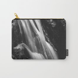 Black and white waterfall in Hell Gorge, Slovenia Carry-All Pouch
