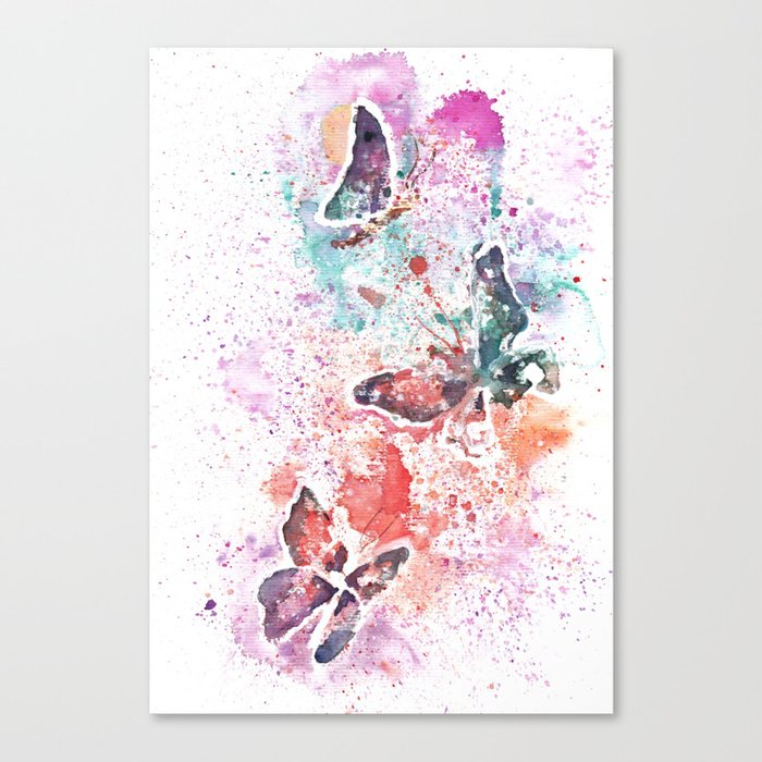 Butterflies Watercolor Painting Canvas Print By Aquarellesdemariastore Society6