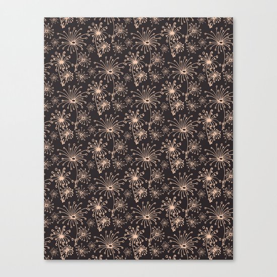 Stylized Dandelion Dark #society6 #decor #buyart Canvas Print