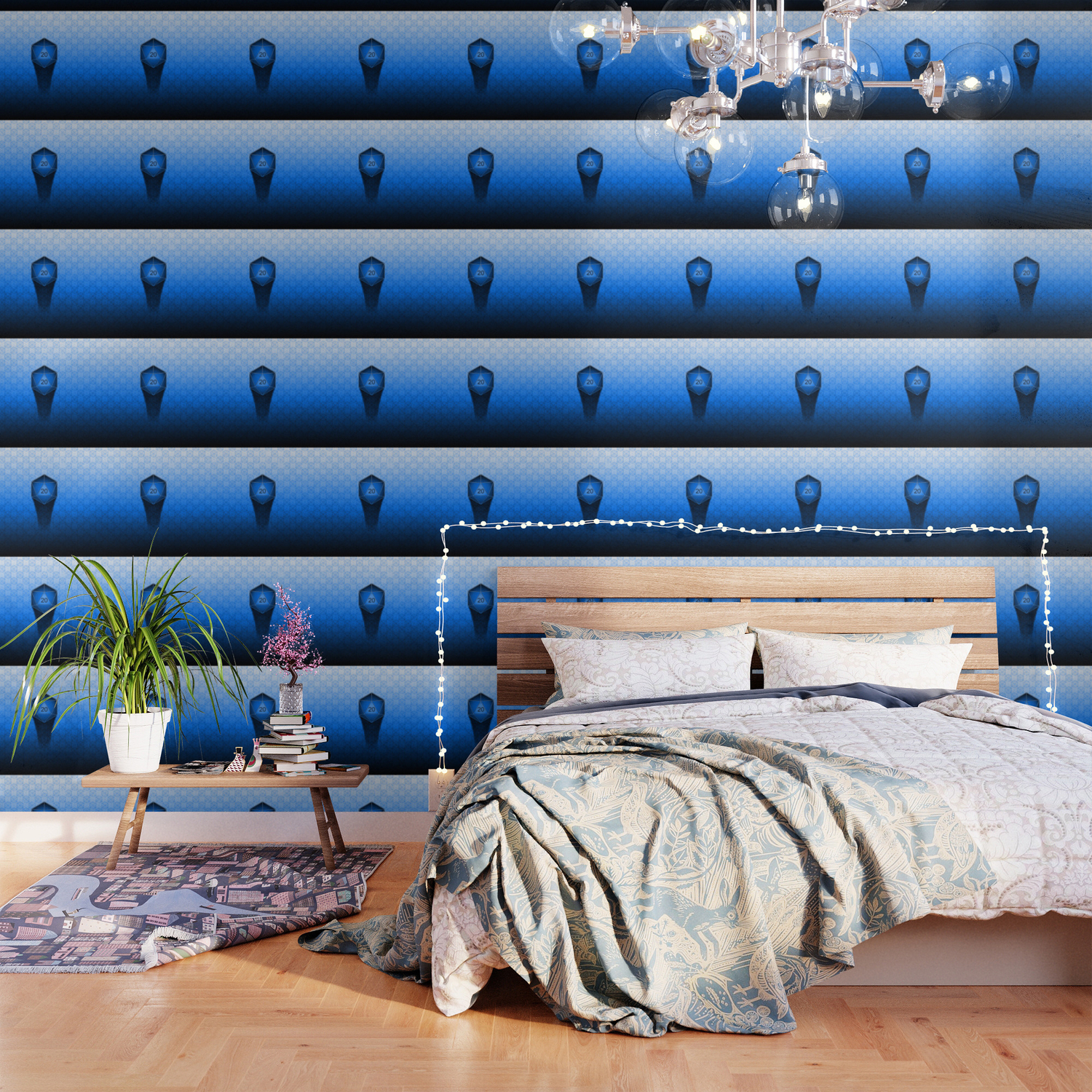 D20 All I Do Is Crit Blue Ombre Wallpaper By Jlfotograffiti Society6