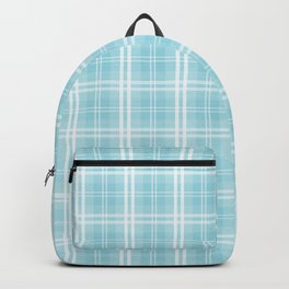 Spring 2017 Designer Color Island Paradise Blue Tartan Plaid Check Backpack