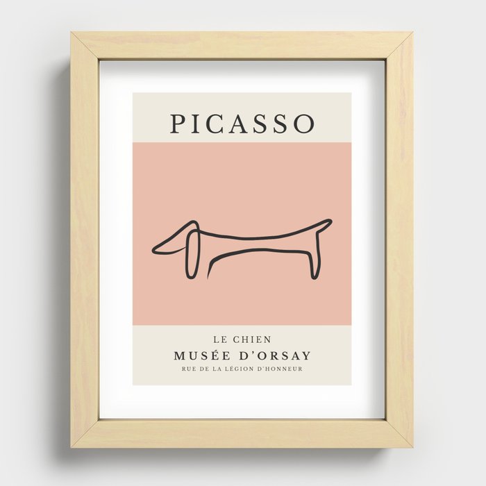 Picasso Exhibition Poster Le Chien Line Art Recessed Framed Print