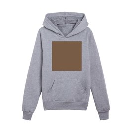 Medium Earth Brown Solid Color Accent Shade Matches Sherwin Williams Rookwood Brown SW 2806 Kids Pullover Hoodies