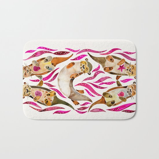 Otters – Pink Accents Bath Mat