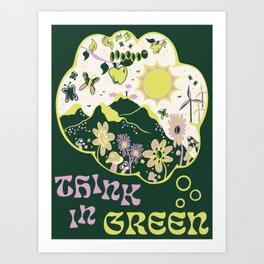 Think in Green Art Print