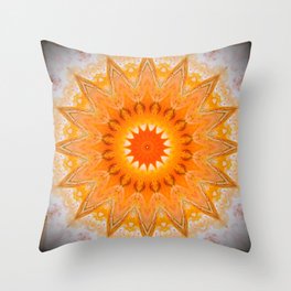 Sunny Mandala Design Throw Pillow