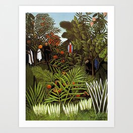 Exotic landscape by Henri Rousseau Art Print