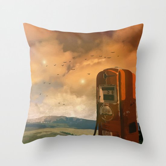 old fuel pump Throw Pillow