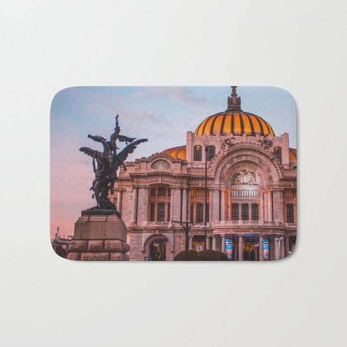 Mexico Photography - Beautiful Palace By The Pink Sunset Bath Mat